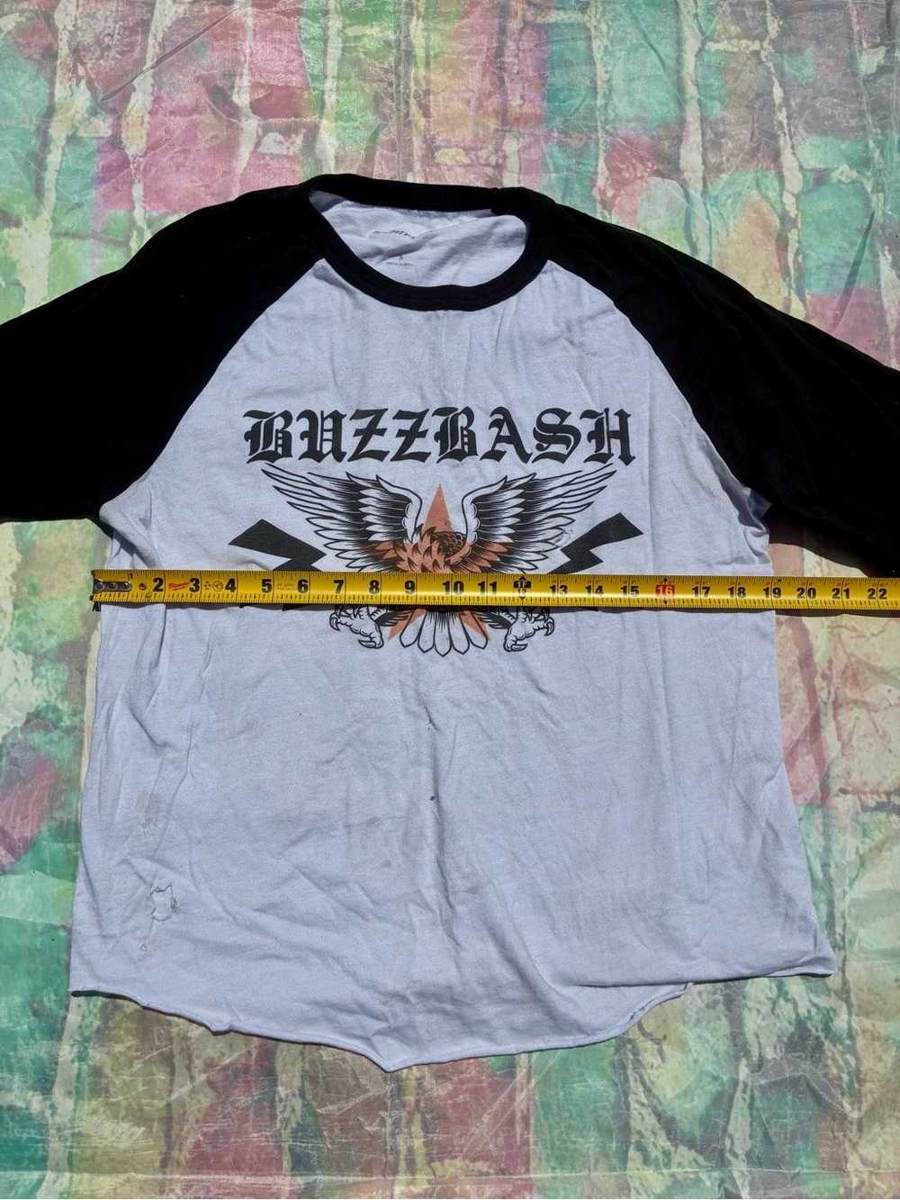 Punk rockabilly Men’s Black & White Raglan Graphic Shirt
